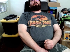 Nerdy Cub Still In His Lingerie Takes Care Of His Morning Manstick