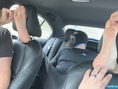 Worshiping Jay's Feet as Payment for His Ride in Risky Public Encounter