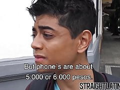 Straight Latino paid to ride big cock bareback and eat jizz