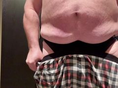 Just before bed stroking and playing with my ass
