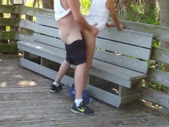 elder homosexuals have fuck-a-thon in public park (First-Timer Romp, Unexperienced Hump)