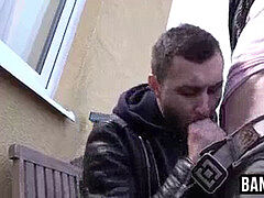 queer paid to inhale young dick and taste his jizm in public