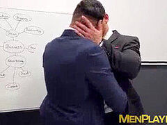 Stylish businessman stud tearing into a tight ass
