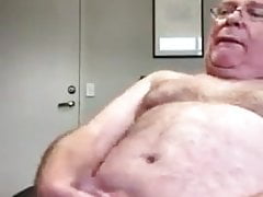 Bald bear daddy masturbating