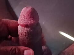 Watching porn alone and Sexy handjob