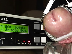 Cockhead estim electro with slow motion cumshot