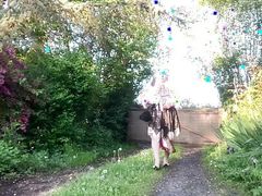 Dressed with a triangular skirt for a night out