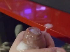 Cum-tastic cumshot while stroking a cock