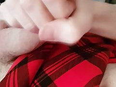 Femboy masturbates in skirt