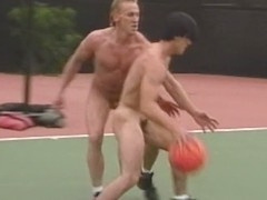 nude men play strip basketball outdoors