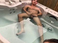 Steamy men enjoy outdoor backyard porn in the jacuzzi