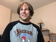 Alpha male instructs submissive to gobble BBQ sauce-covered face