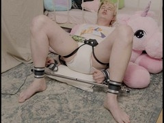 Paddedbunny enjoys wetting his diaper while bound and teasing himself to orgasm
