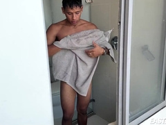 Muscle Latino Man Humps Mitt of Stranger