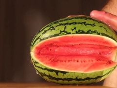 water melon cum - fucking a melon and cumming 3