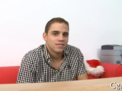 Boy takes a hot load after a sloppy glazy facial cumshot