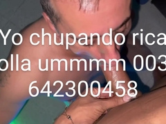 Chupando me una rica gorda polla