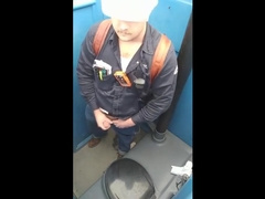 Worker Bear Jerks Off & Cum in Porty Potty at Work 6