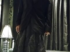 A cross-dressing boy changes clothes and masturbates