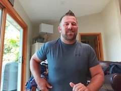 Handsome man shows off his goods on webcam