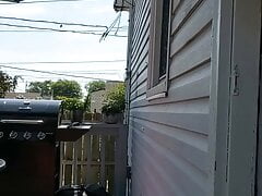 Daddy quick jerk off outside in public view
