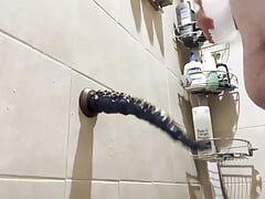 Bear Plays with His Ass in the Shower