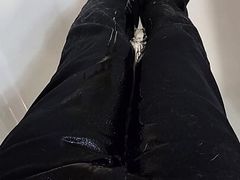 I waited too long and had a desperate accident in my black jeans!