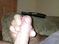 Hard wank into slow mo cum shot