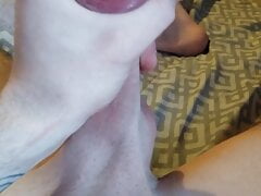 Huge cock, cumming without a wet, sloppy pussy