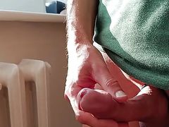 The air conditioner went bad at work, I took off my pants so my ass and balls wouldn't sweat...