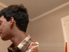 Amateur groupsex where twink gives guy a blowjob