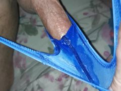 Cum in my blue thong