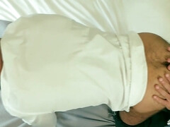 Hairy Latino lover gets ass fucked in hotel room and soaked in jizz