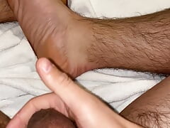 Boy cum on feet