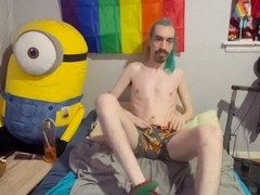 Small masturbation session leading to a big cumshot