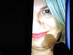 blonde girl comeshot