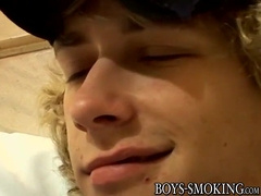 Blonde amateur Casey Dinky smokes cigars and milks off solo