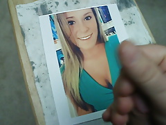 Cute blonde with pert titties takes it on the face!