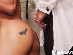 Suited Dani Robles and hunk Jhon Ramirex shower and breed hardcore