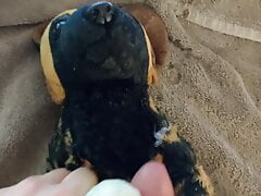 Cum over dirty plush