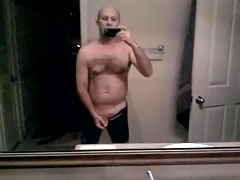 stroking in bathroom