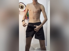 Young Man With Hard Penis In His Room While Recording And Touching His Big Dick