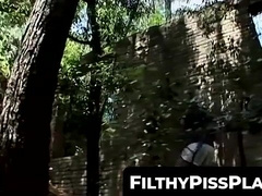 FilthyPissPlay.com - Homo thugs ass fuck outdoors and piss on each otherâs bodies