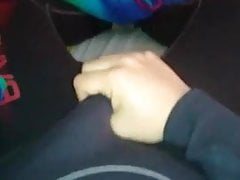 Wank and cum in bare wetsuit