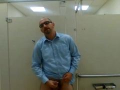 Jerking in a public restroom