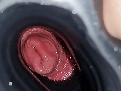 Oxballs gaping fun and noisy gape and inside prolapse