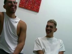 Inked gay guy Beckett gets wet and pounded by hung Larkin after rimjob