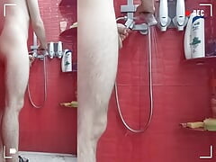 Security Guard take shower in work