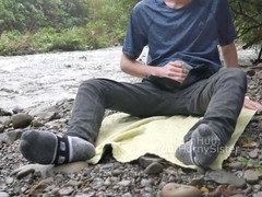 Jerk outside, young twinks solo, twink jerk