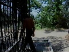 Soldier finds a prisoner and makes rough hot anal sex with him with violent cumshot